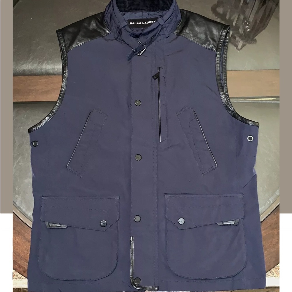 Ralph Lauren Black Label M Oxford & Leather VEST